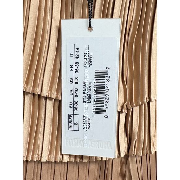 Andrea Iyamah Linea Toffee Pleated Pants Women’s Size Small - Picture 8 of 8